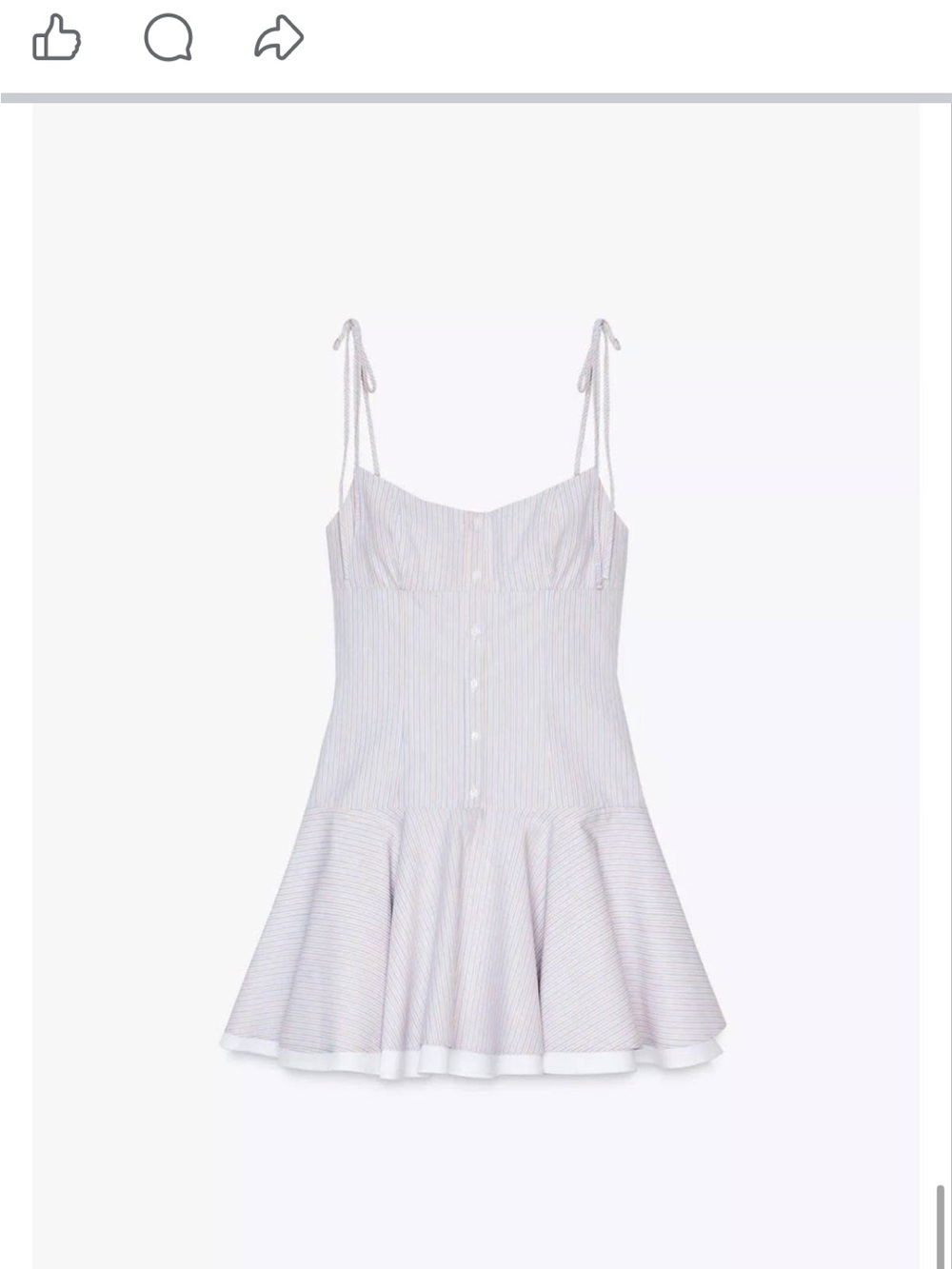 Zara Pale Blue & White Pinstripe Tie-Strap Sundress